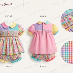 Cherrysmock Birthday Girls Hand-Smocked Dress – US Collection #G07 (CS-US-BDAY-G07)
