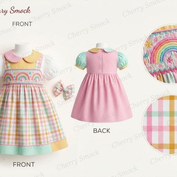 Cherrysmock Birthday Girls Hand-Smocked Dress – US Collection #G08 (CS-US-BDAY-G08)