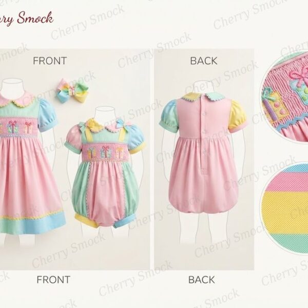 Cherrysmock Birthday Girls Hand-Smocked Dress – US Collection #G13 (CS-US-BDAY-G13)