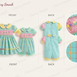 Cherrysmock Birthday Girls Hand-Smocked Dress – US Collection #G15 (CS-US-BDAY-G15)