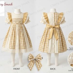 Cherrysmock Christening & Baptism Girls Hand-Smocked Dress – US Collection #G04 (CS-US-CHRISTENING-G04)