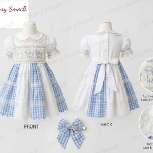 Cherrysmock Christening & Baptism Girls Hand-Smocked Dress – US Collection #G09 (CS-US-CHRISTENING-G09)