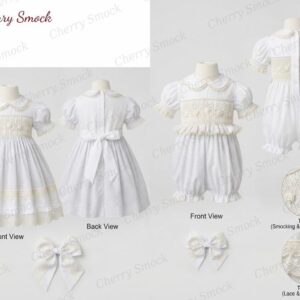 Cherrysmock Christening & Baptism Girls Hand-Smocked Dress – US Collection #G13 (CS-US-CHRISTENING-G13)