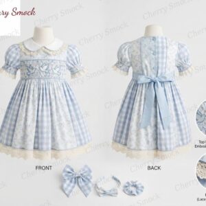 Cherrysmock Christening & Baptism Girls Hand-Smocked Dress – US Collection #G15 (CS-US-CHRISTENING-G15)