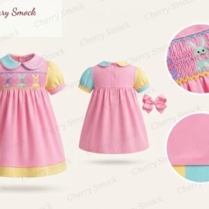 Cherrysmock Easter Girls Hand-Smocked Dress – US Collection #G01 (CS-US-EASTER-G01)