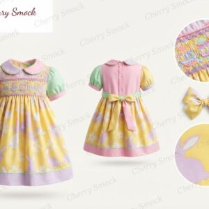 Cherrysmock Easter Girls Hand-Smocked Dress – US Collection #G02 (CS-US-EASTER-G02)