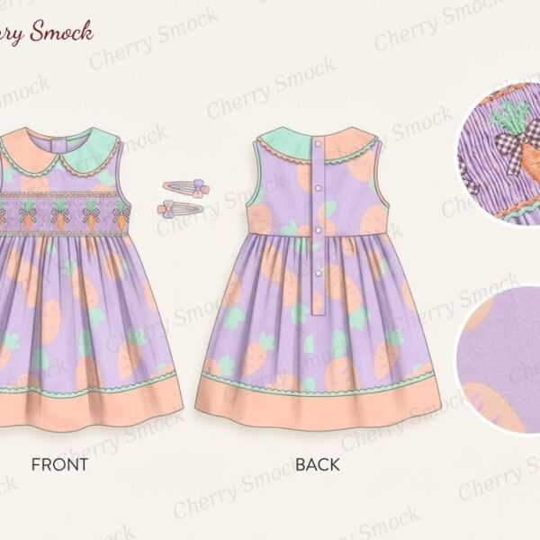 Cherrysmock Easter Girls Hand-Smocked Dress – US Collection #G04 (CS-US-EASTER-G04)