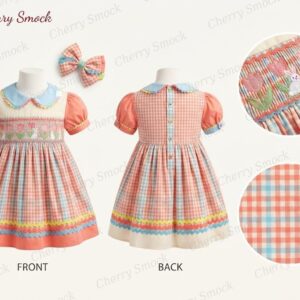 Cherrysmock Easter Girls Hand-Smocked Dress – US Collection #G06 (CS-US-EASTER-G06)