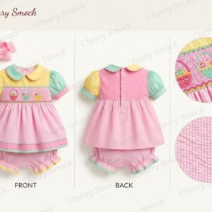 Cherrysmock Easter Girls Hand-Smocked Dress – US Collection #G07 (CS-US-EASTER-G07)