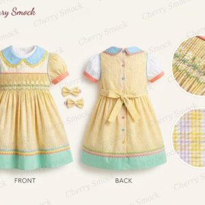 Cherrysmock Easter Girls Hand-Smocked Dress – US Collection #G08 (CS-US-EASTER-G08)