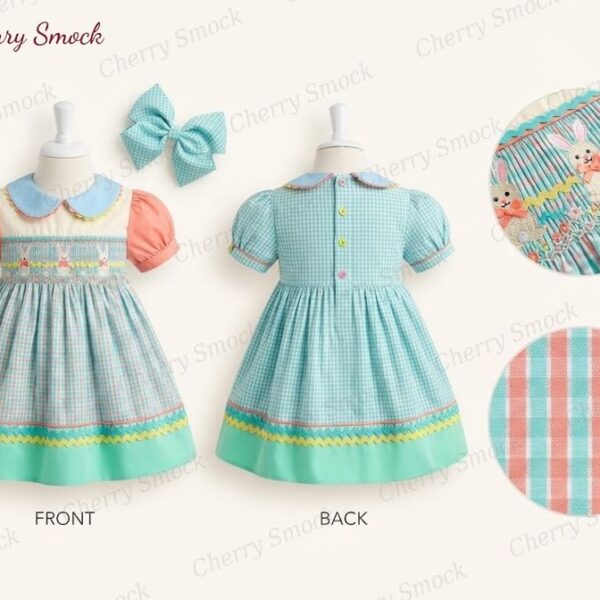 Cherrysmock Easter Girls Hand-Smocked Dress – US Collection #G09 (CS-US-EASTER-G09)