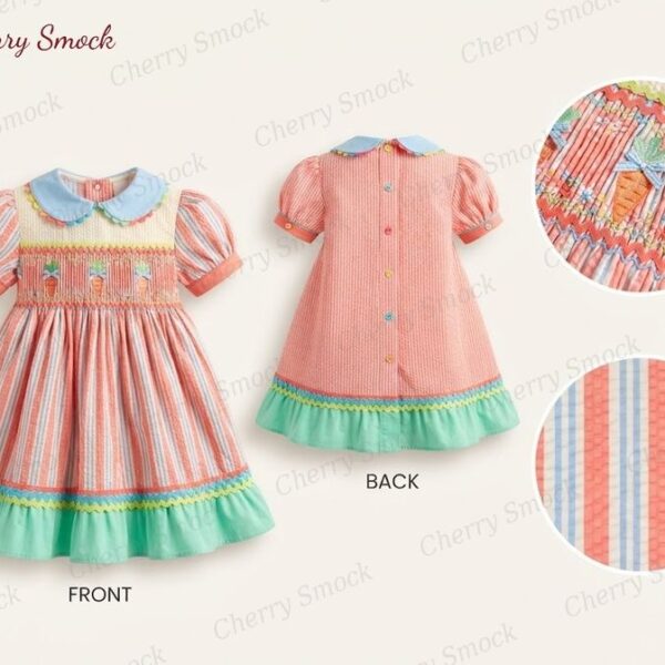 Cherrysmock Easter Girls Hand-Smocked Dress – US Collection #G12 (CS-US-EASTER-G12)