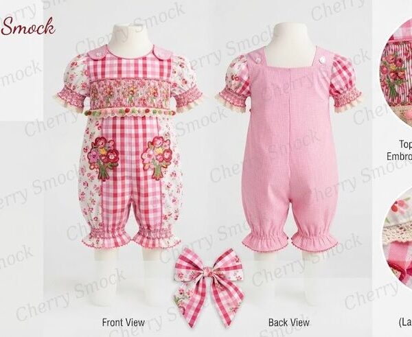 Cherrysmock Mother’s Day Boys Hand-Smocked Romper Set – US Collection #B03 (CS-US-MOTHERSDAY-B03)