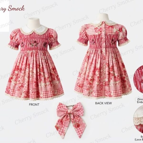 Cherrysmock Mother’s Day Girls Hand-Smocked Dress – US Collection #G01 (CS-US-MOTHERSDAY-G01)