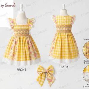 Cherrysmock Mother’s Day Girls Hand-Smocked Dress – US Collection #G04 (CS-US-MOTHERSDAY-G04)