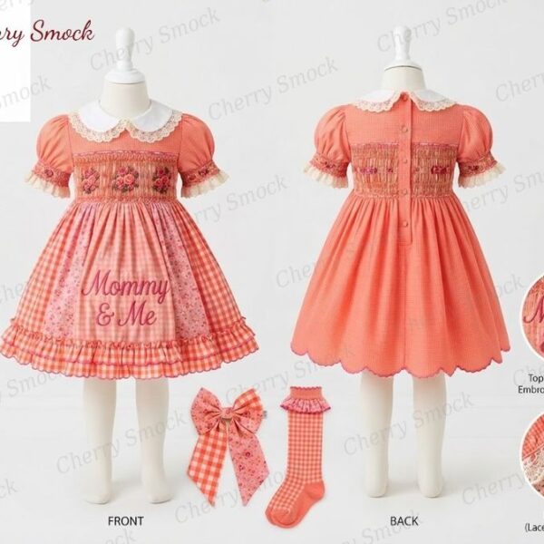 Cherrysmock Mother’s Day Girls Hand-Smocked Dress – US Collection #G08 (CS-US-MOTHERSDAY-G08)