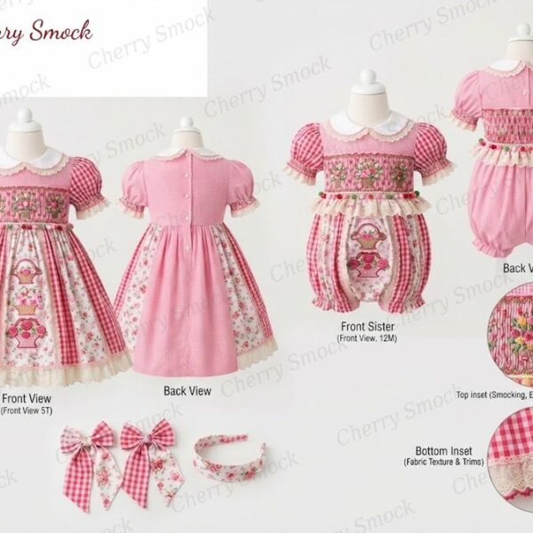 Cherrysmock Mother’s Day Girls Hand-Smocked Dress – US Collection #G12 (CS-US-MOTHERSDAY-G12)