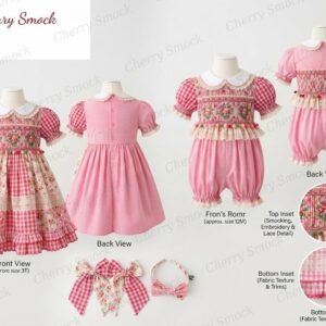 Cherrysmock Mother’s Day Girls Hand-Smocked Dress – US Collection #G13 (CS-US-MOTHERSDAY-G13)