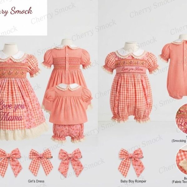 Cherrysmock Mother’s Day Girls Hand-Smocked Dress – US Collection #G14 (CS-US-MOTHERSDAY-G14)