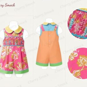 Cherrysmock New Year Boys Hand-Smocked Romper Set – US Collection #B05 (CS-US-NEWYEAR-B05)