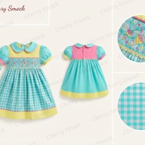 Cherrysmock New Year Girls Hand-Smocked Dress – US Collection #G02 (CS-US-NEWYEAR-G02)