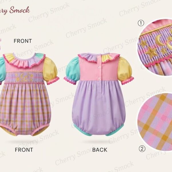 Cherrysmock New Year Girls Hand-Smocked Dress – US Collection #G03 (CS-US-NEWYEAR-G03)