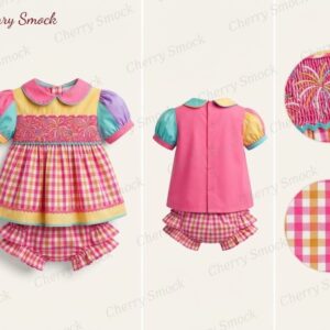 Cherrysmock New Year Girls Hand-Smocked Dress – US Collection #G07 (CS-US-NEWYEAR-G07)