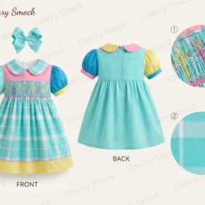 Cherrysmock New Year Girls Hand-Smocked Dress – US Collection #G08 (CS-US-NEWYEAR-G08)