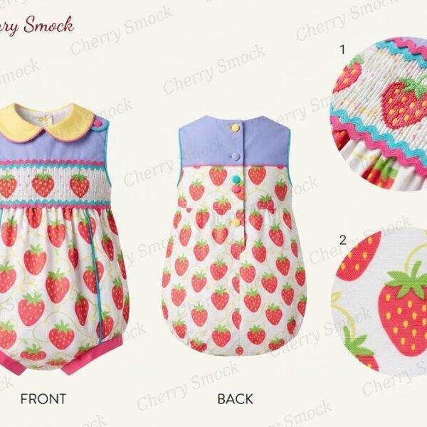 Cherrysmock Spring Boys Hand-Smocked Romper Set – US Collection #B02 (CS-US-SPRING-B02)