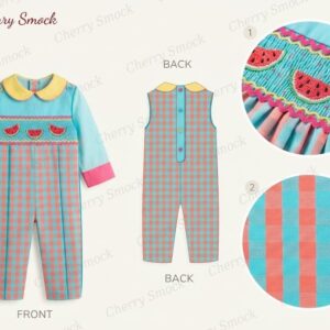 Cherrysmock Spring Boys Hand-Smocked Romper Set – US Collection #B03 (CS-US-SPRING-B03)