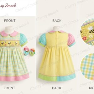 Cherrysmock Spring Girls Hand-Smocked Dress – US Collection #G02 (CS-US-SPRING-G02)