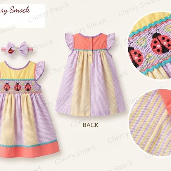Cherrysmock Spring Girls Hand-Smocked Dress – US Collection #G04 (CS-US-SPRING-G04)