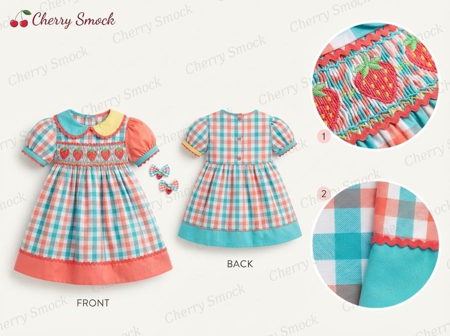 Cherrysmock Spring Girls Hand-Smocked Dress – US Collection #G05 (CS-US-SPRING-G05)