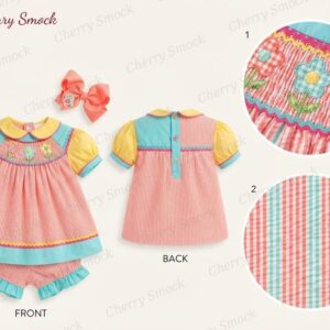 Cherrysmock Spring Girls Hand-Smocked Dress – US Collection #G07 (CS-US-SPRING-G07)