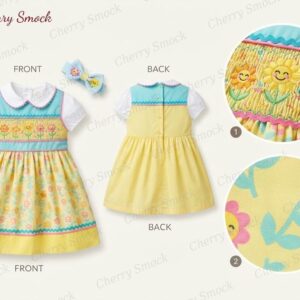 Cherrysmock Spring Girls Hand-Smocked Dress – US Collection #G08 (CS-US-SPRING-G08)