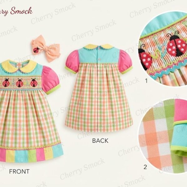 Cherrysmock Spring Girls Hand-Smocked Dress – US Collection #G12 (CS-US-SPRING-G12)