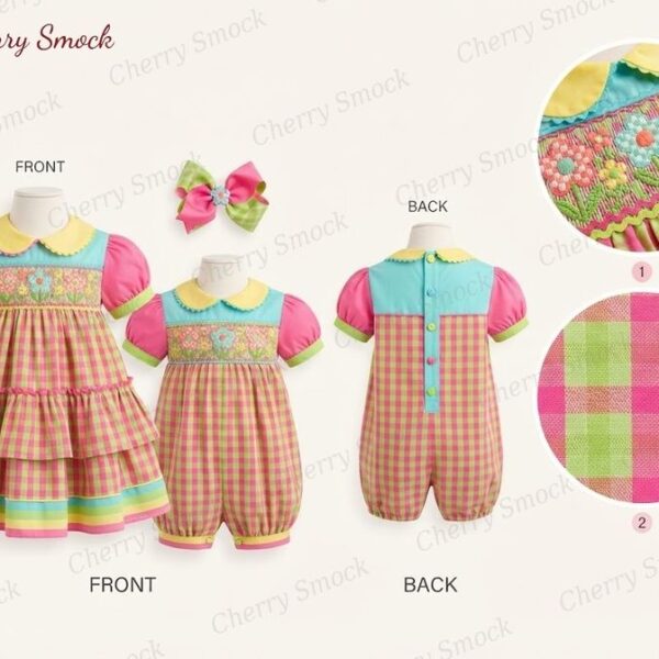 Cherrysmock Spring Girls Hand-Smocked Dress – US Collection #G15 (CS-US-SPRING-G15)