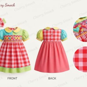 Cherrysmock Valentine’s Day Girls Hand-Smocked Dress – US Collection #G01 (CS-US-VALENTINE-G01)
