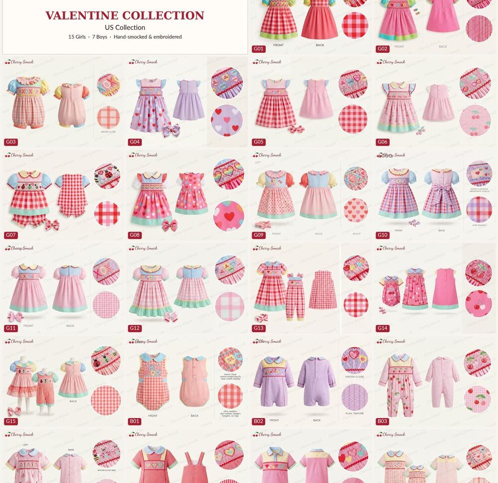 Cherrysmock Us Valentine Wholesale Hand-Smocked Collection Lookbook