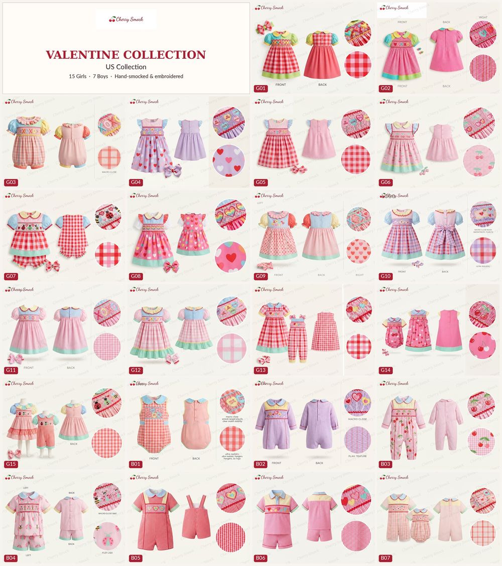 Cherrysmock Us Valentine Wholesale Hand-Smocked Collection Lookbook