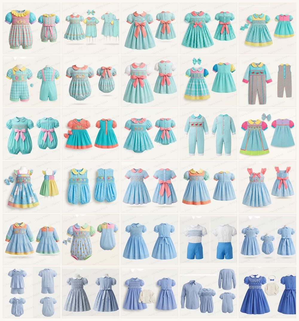 Aqua & Sky Blue Spring Hand-Smocked Color Story