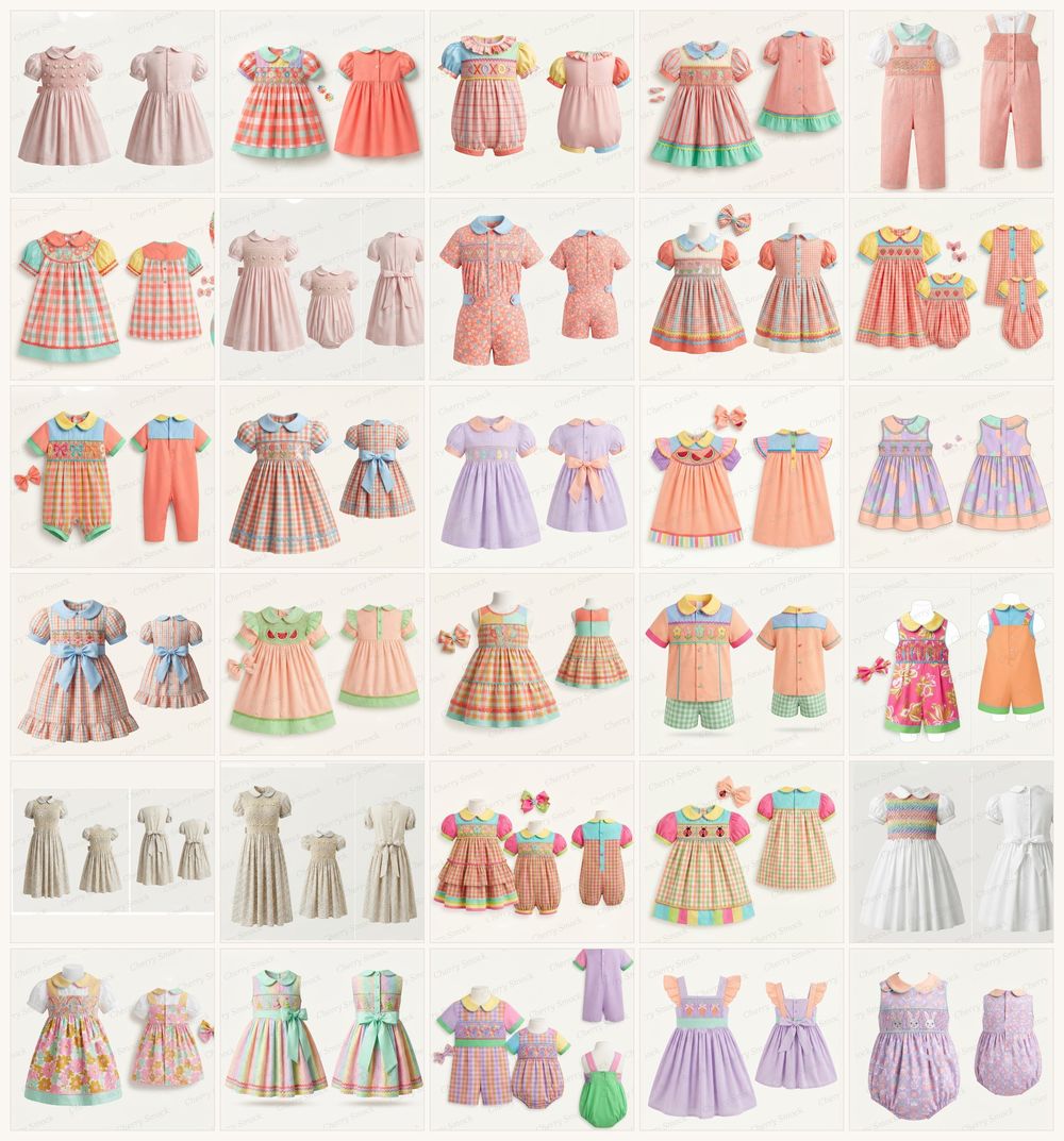 Coral & Peach Floral Smocked Boutique Assortment