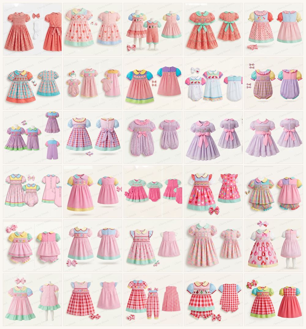 Blush Pink & Rose Girls Hand-Smocked Dresses