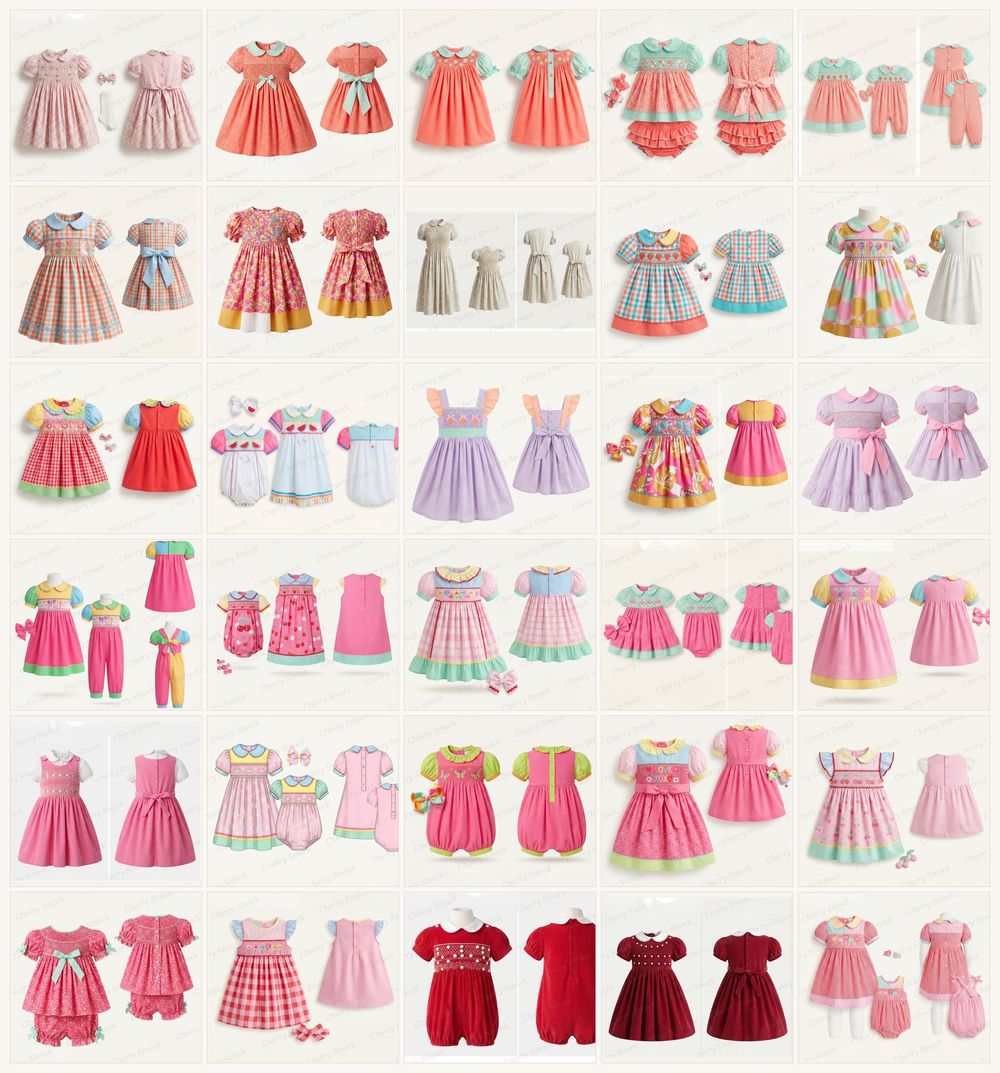 Red Cherry & Rose Gingham Hand-Smocked Capsule