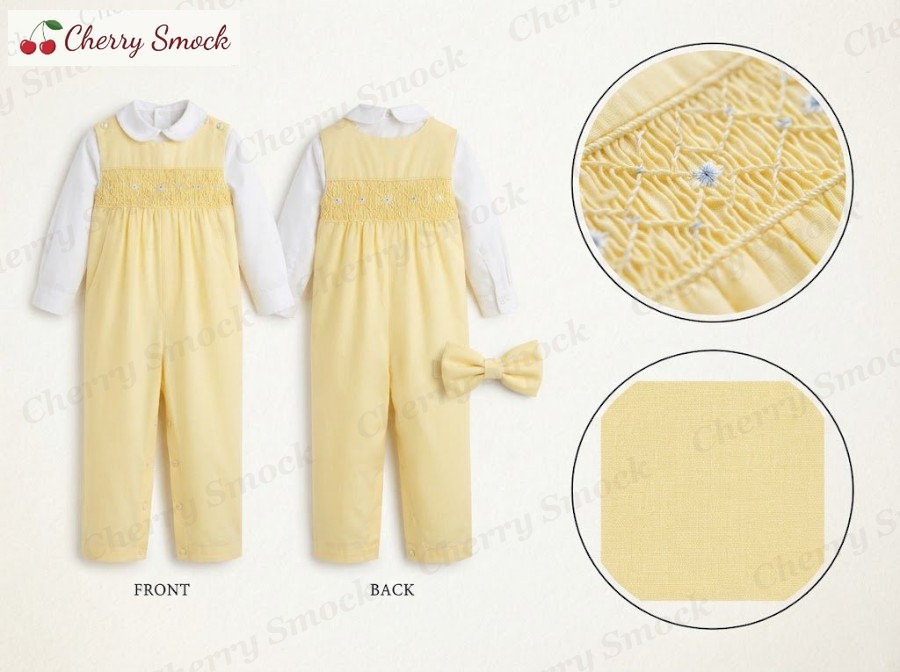 Hand-Smocked Longall – Cherrysmock Back to School Boys Hand-Smocked Longall with Shirt – UK Collection #B03 (CS-UK-BTS-B03)