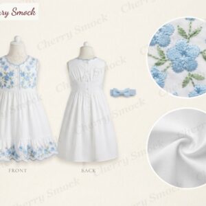 Cherrysmock Back to School Girls Hand-Embroidered Sundress – UK Collection #G07 (CS-UK-BTS-G07)