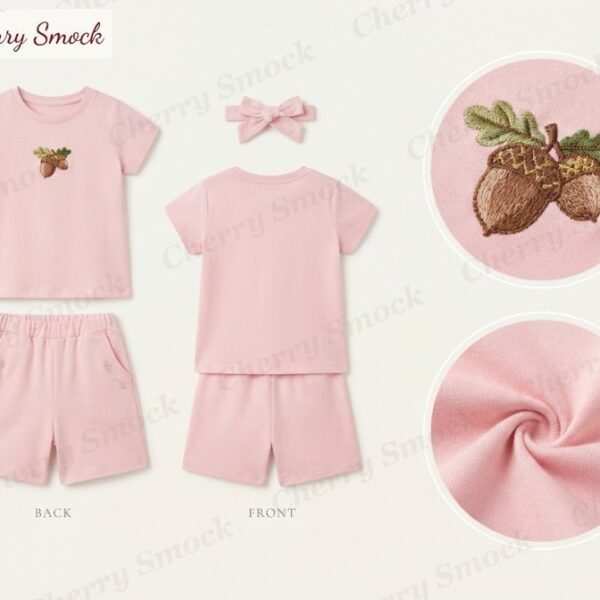 Cherrysmock Back to School Girls Machine-Embroidered Two-Piece Set – UK Collection #G14 (CS-UK-BTS-G14)