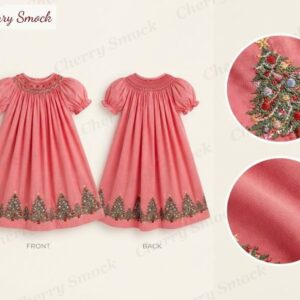 Cherrysmock Christmas Girls Hand-Embroidered Bubble – UK Collection #G10 (CS-UK-CHRISTMAS-G10)