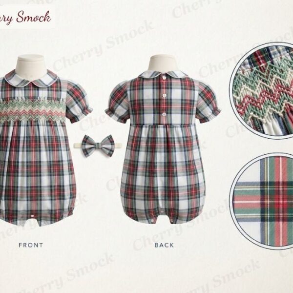 Cherrysmock Christmas Girls Machine-Embroidered 2-Piece Set – UK Collection #G15 (CS-UK-CHRISTMAS-G15)