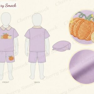 Cherrysmock Halloween Boys Machine-Embroidered & Applique Shorts Set – UK Collection #B07 (CS-UK-HALLOWEEN-B07)